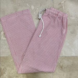 SHEIN Pink Striped Wide Leg Pants